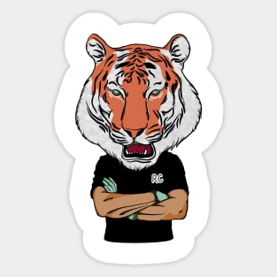 tiger head charicature character illustration Sticker